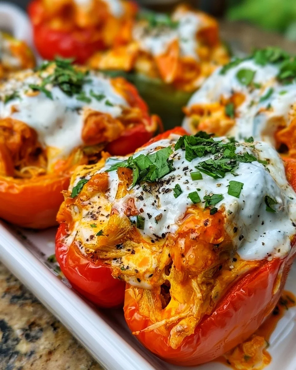 Buffalo Chicken Gefüllte Paprika