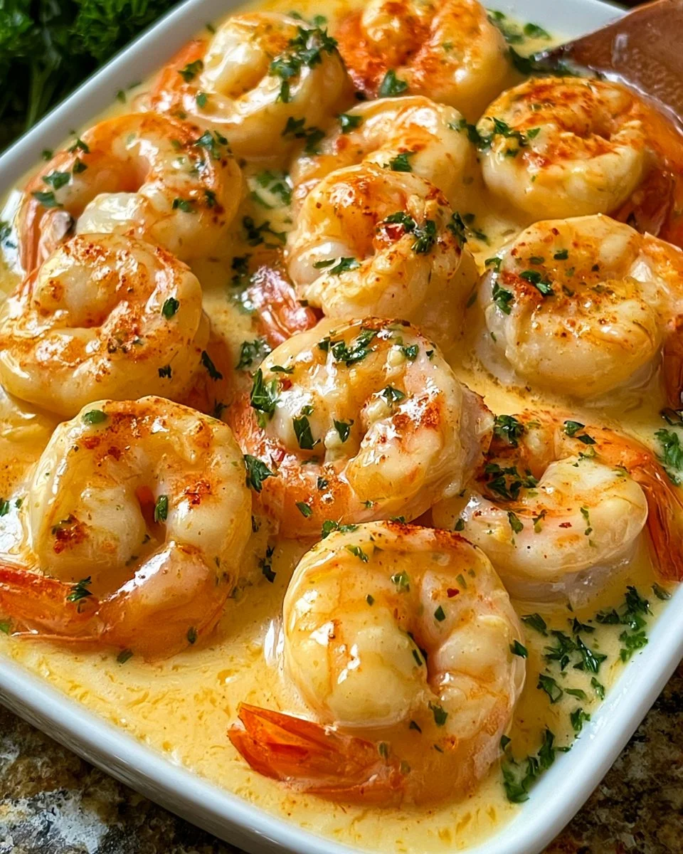 Cremige Knoblauch-Butter-Garnelen-Pfanne