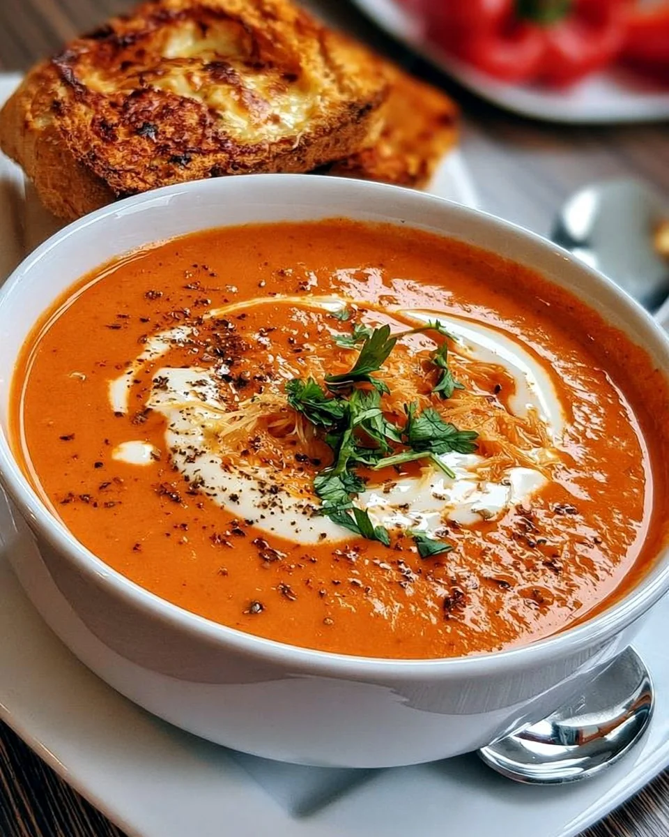 Cremige Paprika-Gouda-Suppe