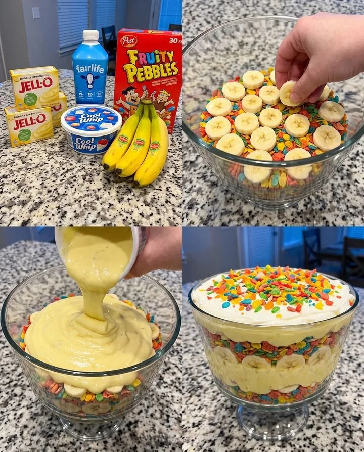 Fruchtige Pebbles Bananenpudding