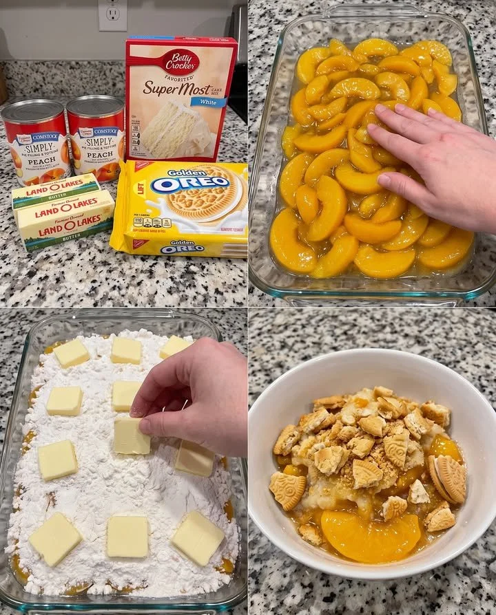 Goldene Oreo-Pfirsich-Dump-Kuchen
