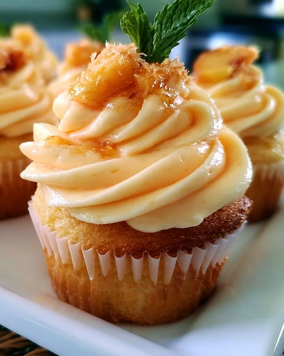Honig-Pfirsich-Frischkäse-Cupcakes