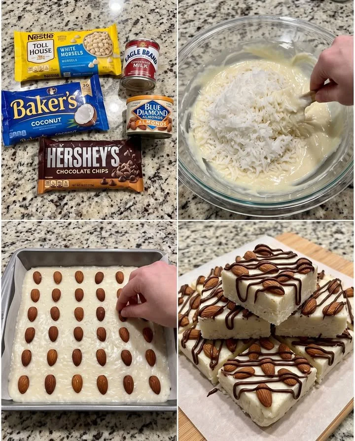 Mandelsplitter-Kokosnuss-Fudge