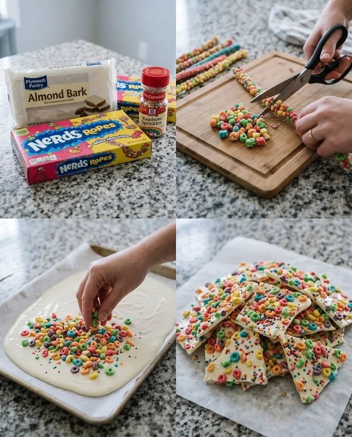 Nerds Rope weiße Schokolade Rinde