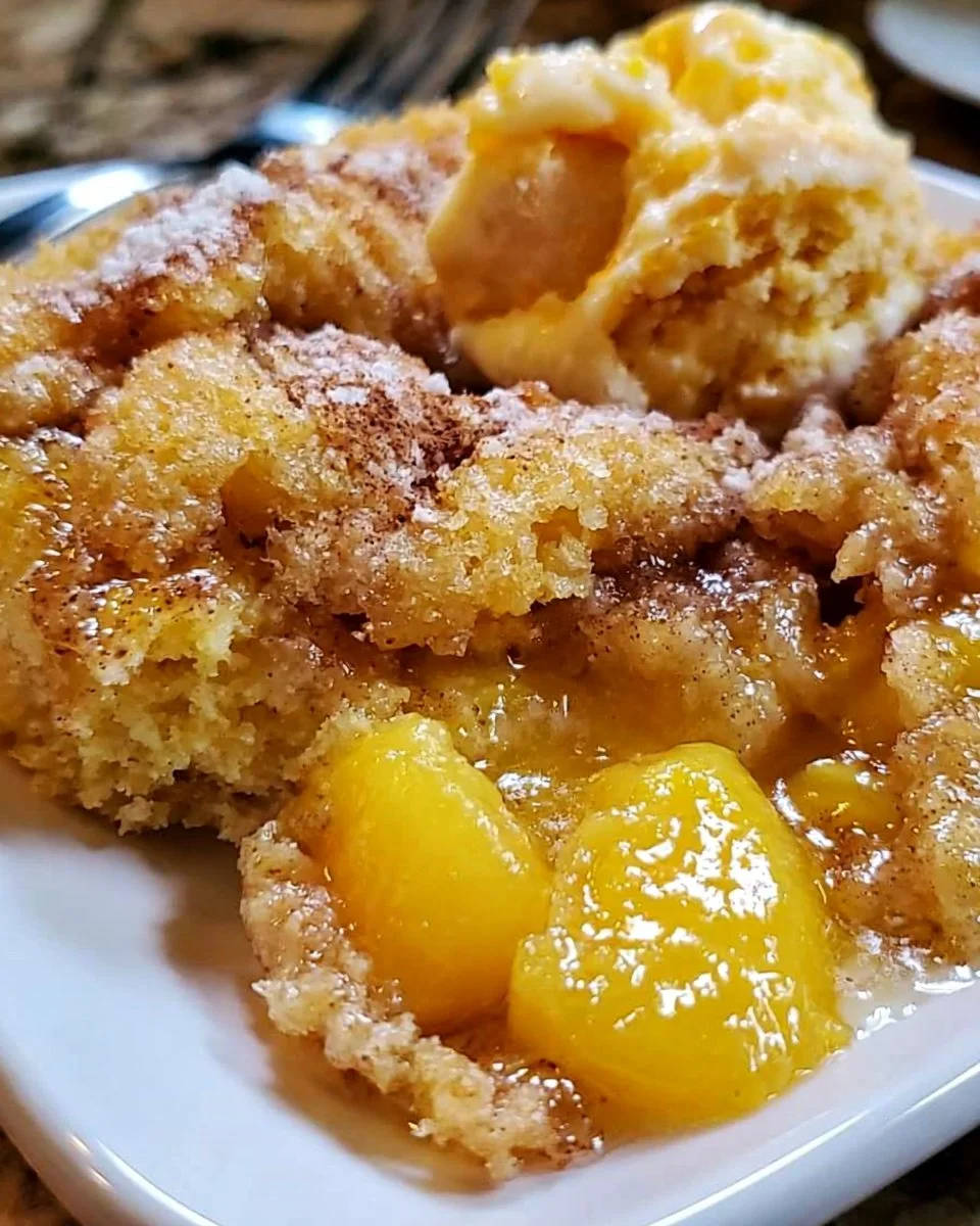 Pfirsich-Cobbler-Dump-Kuchen