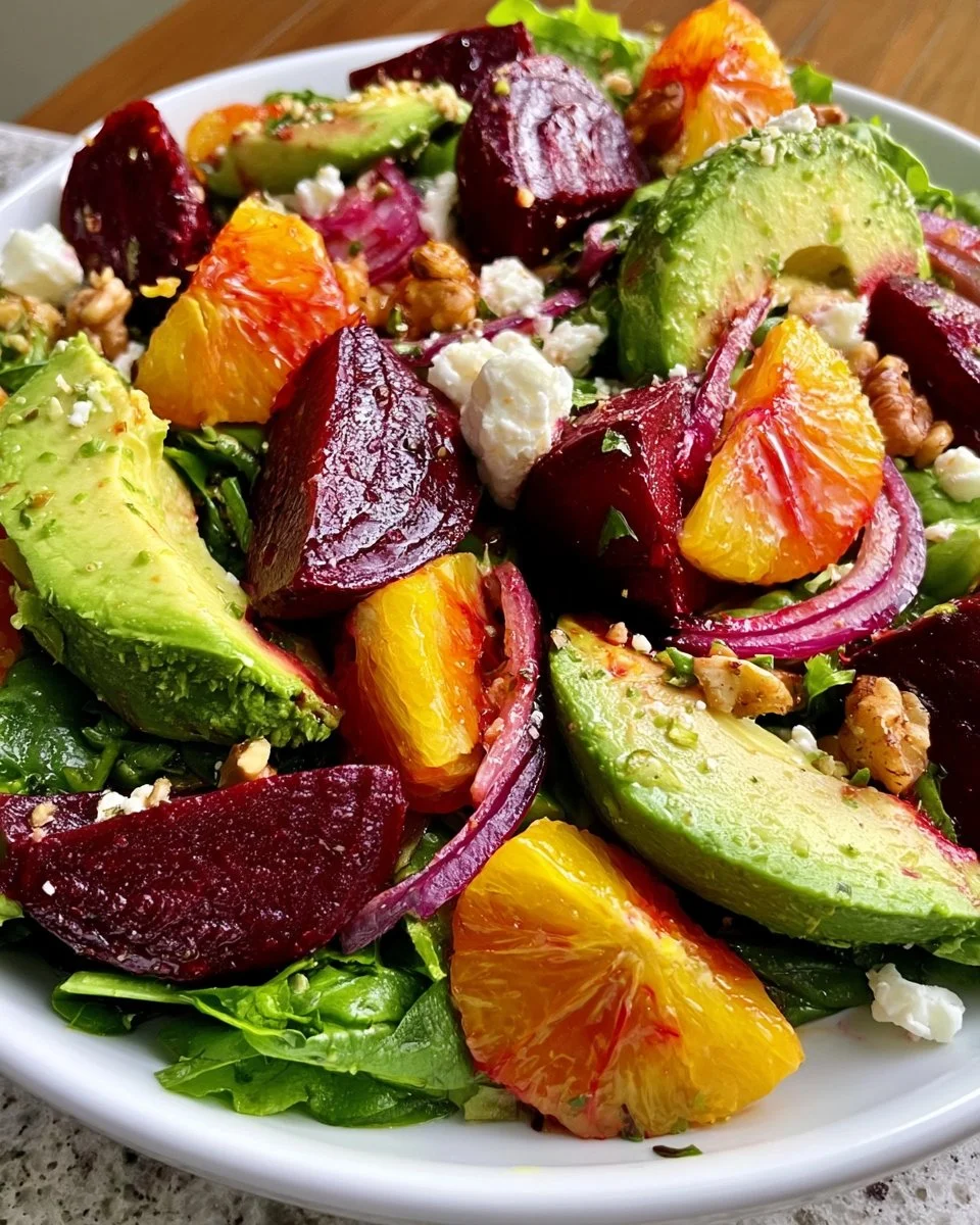 Roasted Beet, Orange, and Avocado Salad