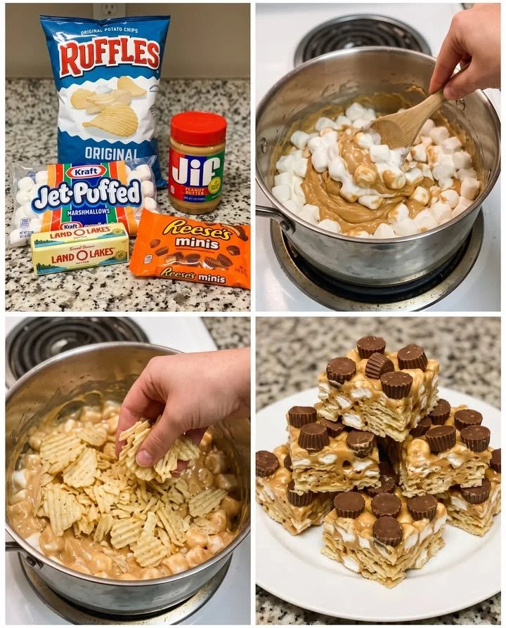 Ruffles Erdnussbutter-Marshmallow-Leckereien