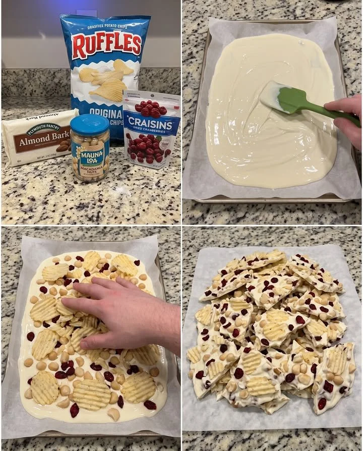 Ruffles Weiße Schokolade Macadamia Rinde