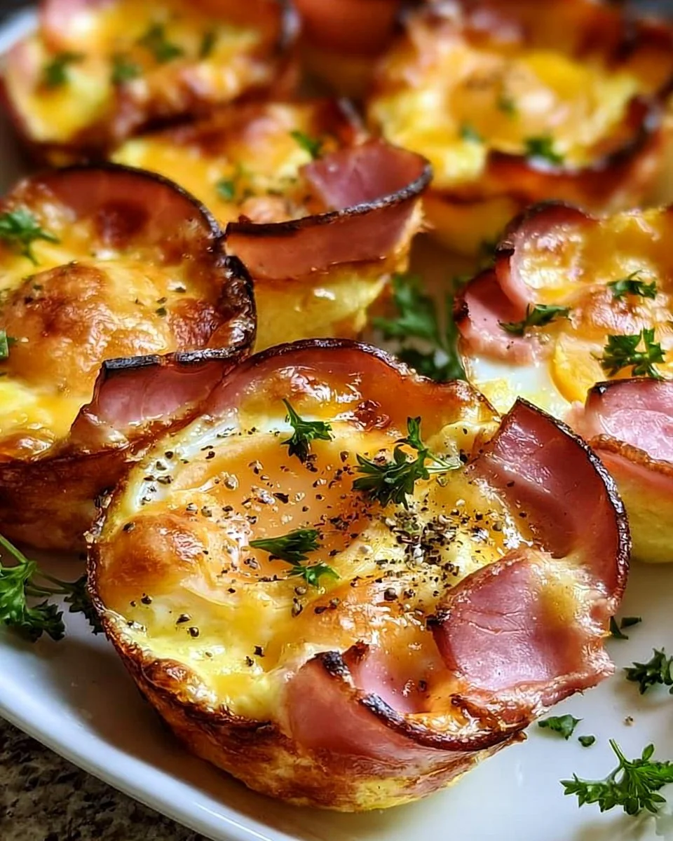 Schinken- und Käse-Eierbecher