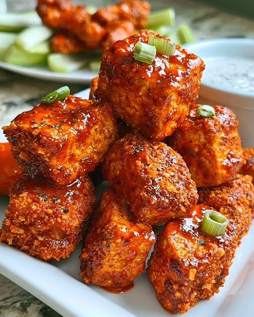 Vegane Buffalo-Tofu-Flügel