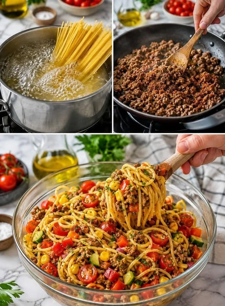 Bunter Spaghetti-Salat (BBQ-Style)