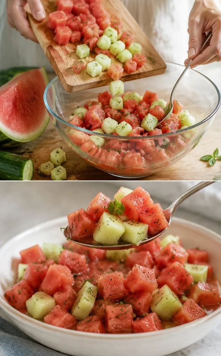 Wassermelonen-Gurken-Salat