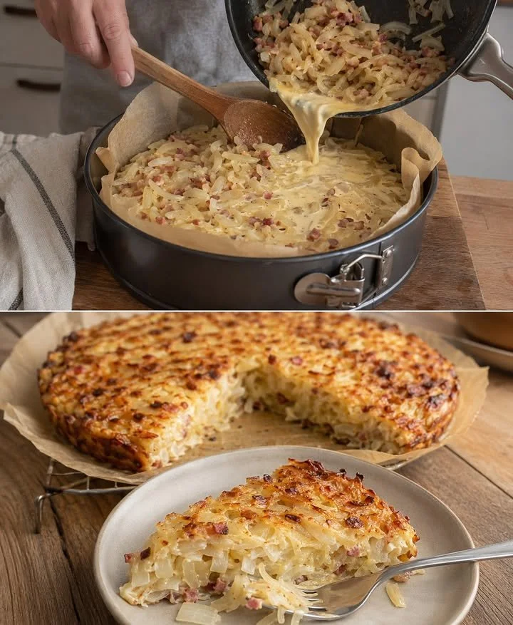 Zwiebelkuchen ohne Boden